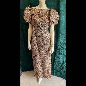 Silver Gold Black Ball Gown Low Back Puffy Short Sleeve Back Slit Custom-made